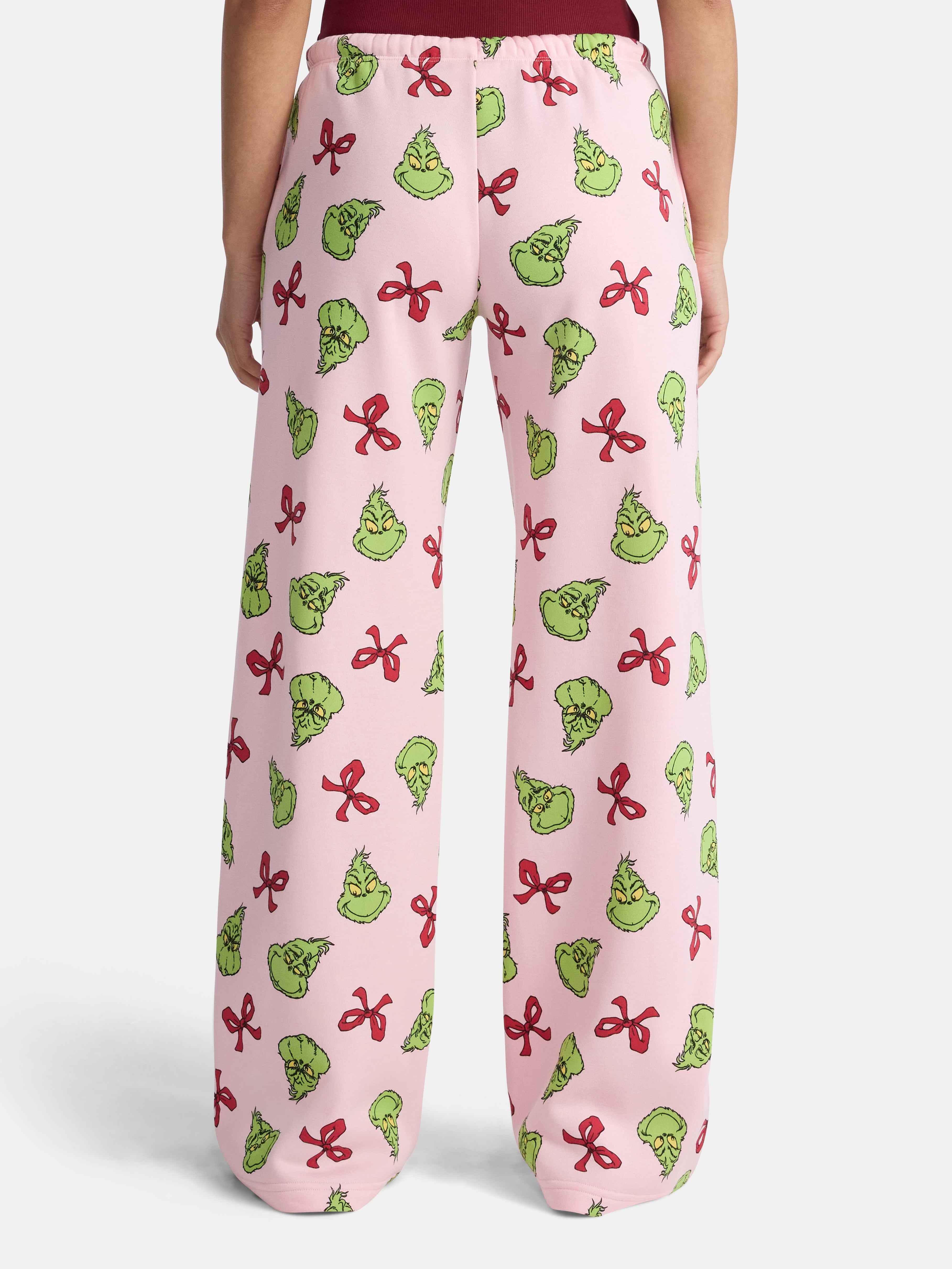 Dr. Seuss The Grinch Women's Graphic Fleece Straight-Leg Joggers, Sizes XXS-XXL