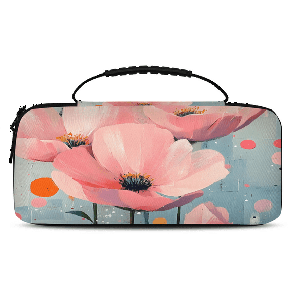 Herdesigns Floral Carry Case Compatible with Nintendo Switch 2, Protective Travel Switch Carrying Case with 20 Game Card Slots for Switch Console & Accessories,Flowers