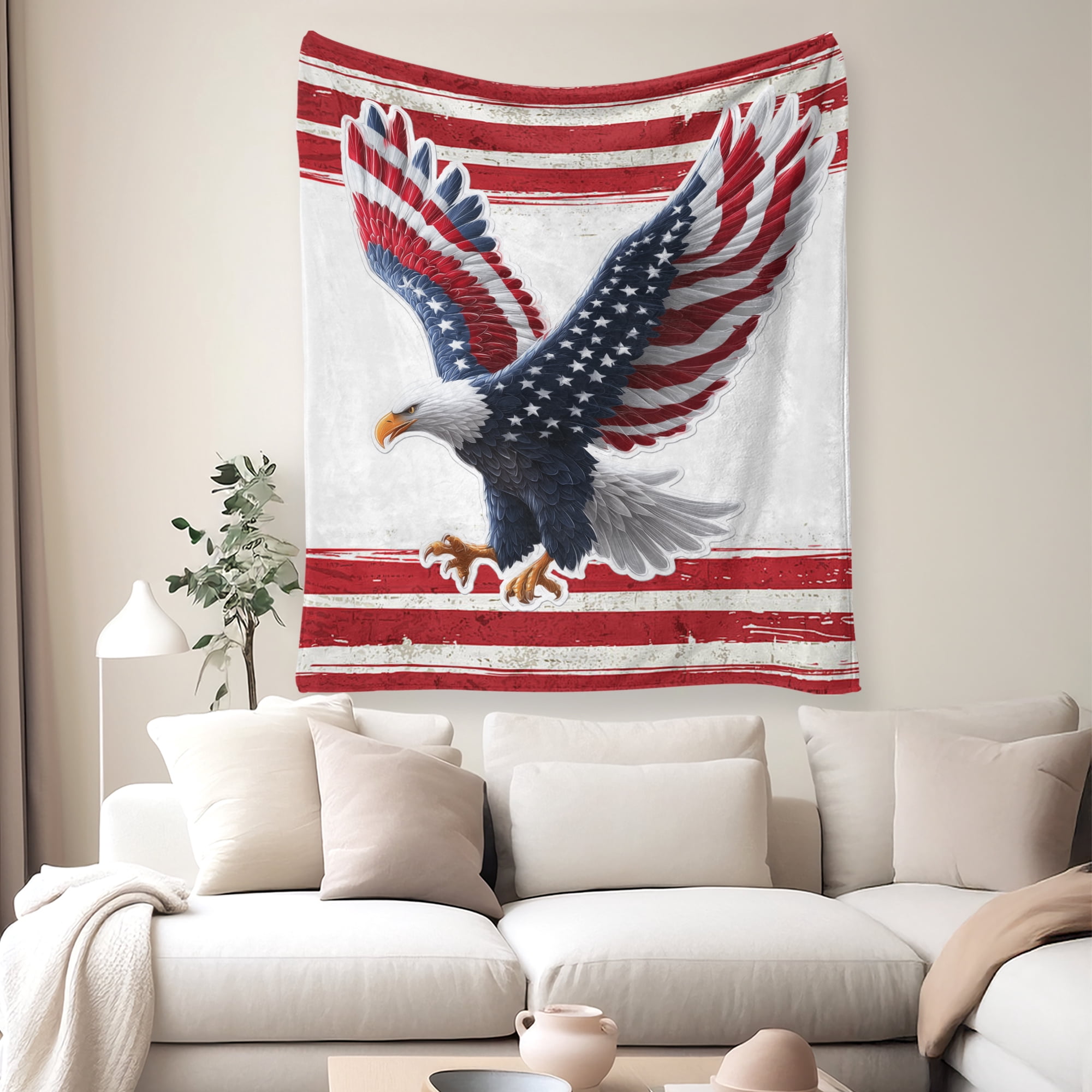 Flannel Fleece Throw Blanket, Soft Large Throw Blanket, Lightweight Cozy Plush Throw Blanket Fit Sofa Bed, 30"x40", Eagle