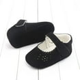 thumbnail image 2 of AJTQTH Baby Walking Shoes Ruffles Trim Hollowed Out Breathable Shoes Closed Toe Velcro Straps Sneakers Soft Soled Non-Slip Shoes Faux Leather Sandals Black 12, 2 of 8