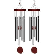 2 Pack Pgzsy Memorial Wind Chimes Outdoor Large Deep Tone, Wind Chime Outdoor Sympathy Wind-Chime Personalized with 6