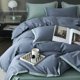 thumbnail image 4 of Nvzi Juego de sábanas, juego de sábanas y fundas de almohada, juego de cama individual, ropa de cama de hotel, decoración del hogar (azul oscuro), 4 of 4