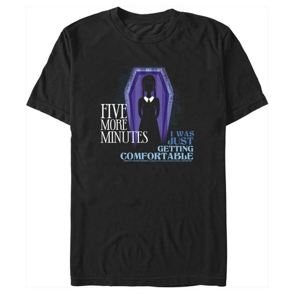 Men's Wednesday Five More Minutes  Graphic Tee Black Medium