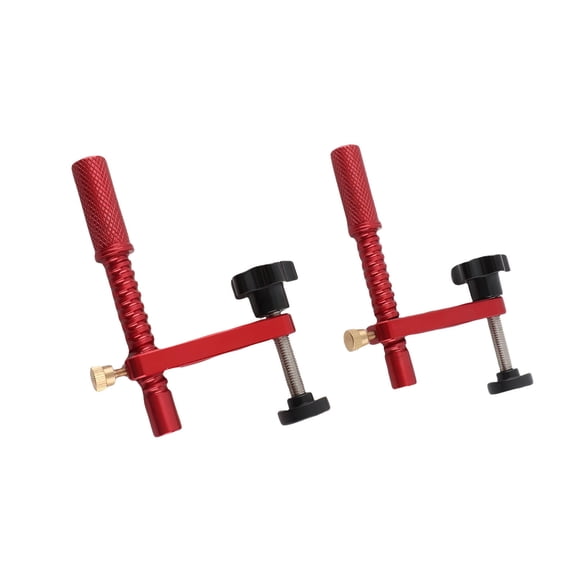 LAZIOEGR 20mm Red Bench Dog Clamp Set with Protective Pads – Strong Aluminum Alloy, 1‑0.79in Clamping Range, Ideal for Woodworking Workbenches
