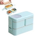 thumbnail image 1 of HmNPlay Food Storage,Container Box For Adult With Lunch Bag Japanese Stackable Wheat Fiber Lunch Box Compartments Lunch Meal Prep Container For Dining Out Work Picnic, 1 of 8