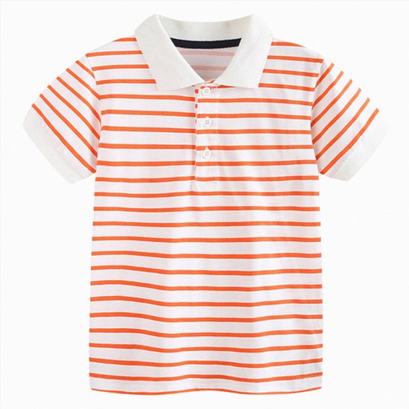 Splozh Toddler Shirts Boys 1T 2T 3T 4T 5T 6T 7T Summer Basic Crewneck Solid Color Short Sleeve Shirts Boys Clothing Boys Fashion,Orange,6-7 Years