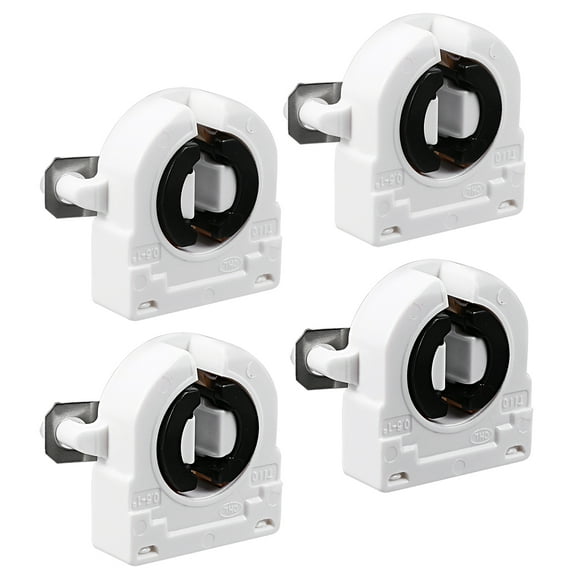 Unique Bargains 4 Pcs 2A T8 Socket G13 Base Fluorescent Lamp Holder Light Accessory White
