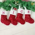 thumbnail image 7 of Tnobhg Christmas Stocking Hand Knitted Embroidered Letters Unique Shiny Design Large Size Christmas Decorations Stocking, 7 of 7