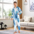 thumbnail image 5 of 1 Piece Adult Onesie Pajamas Cozy & Loose-Fit Sleepsuit Loungewear with Pockets Blue Ink Pattern X-Small, 5 of 7