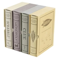 WS Game Company Scrabble, Monopoly, Clue, and Yahtzee Vintage Board Game Bookshelf Collection