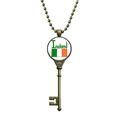 thumbnail image 1 of Irlanda bandera nacional patrón verde Llavero Collar Colgante Bandeja Cadena Embellecida Unbranded M, 1 of 3