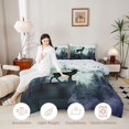 thumbnail image 3 of Manfei Wild Deer Twin Comforter Sets,Blue Woodland Bedding Set,Black Reversible,2 Pieces,1 Comforter and 1 Pillowcase, 3 of 7