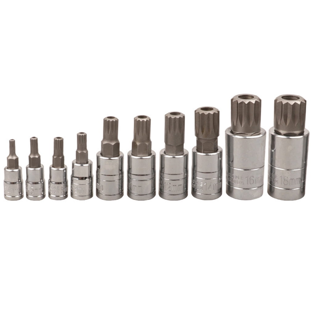 YIGSECU XZN Triple Square Spline Bit Socket Set 12 Point Tamper with Carrying for Case M