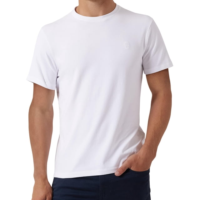 Camiseta DKNY de Algodón Suave Corte Clásico Cuello Redondo Blanca