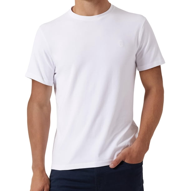 Camiseta DKNY de Algodón Suave Corte Clásico Cuello Redondo Blanca