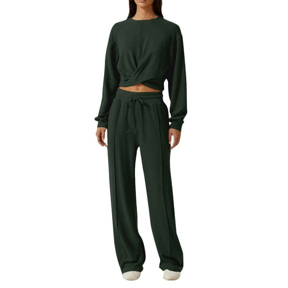 NMMUED Sweat Set Travel Set Womens Clothing Sweatpants Set for Women Track Suits for Women Set Athleisure Sets Women, Dark Green L