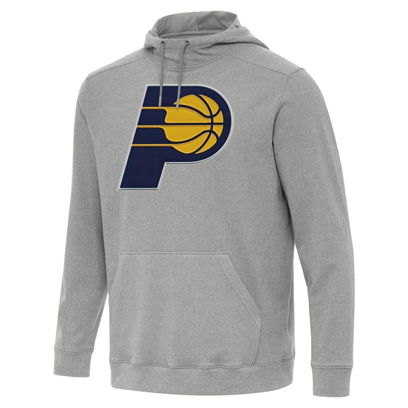 Men's Antigua Heather Gray Indiana Pacers Cloud Pullover Hoodie