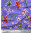 thumbnail image 1 of Soimoi Poly Georgette Fabric Leaves & Plumeria Floral Printed Fabric 1 Yard 52 Inch Wide, 1 of 3