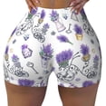 thumbnail image 2 of Lsque Lavender Bicycle Pattern High Waisted Biker Shorts for Women-Tummy Control Fitness Athletic Workout Running Yoga Gym Shorts,Moisture-Wicking-X-Large, 2 of 9