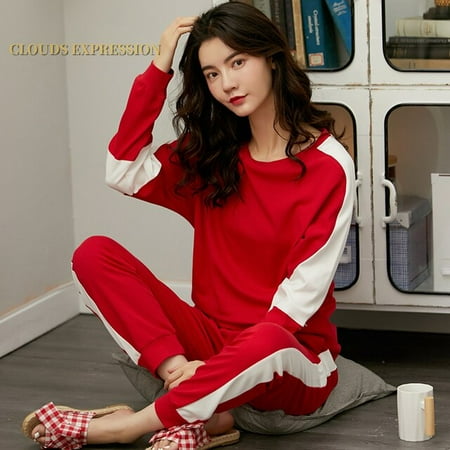 

QWZNDZGR Spring Autumn Quality 100%Cotton Elegant Women s Pajama Sets Pyjamas Casual Sleepwear Long Pijama Mujer Nightsuit Home Lounge