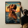 thumbnail image 4 of Rhodesian Ridgeback Canvas Wall Art Framed Great Wave Oil Painting Stretched and Framed Artsy Romantic Wall Paintings Girlfriend gift for Living Room Bedroom Bathroom Office Wall Décor, 4 of 4