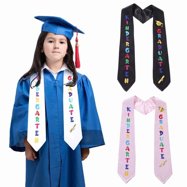 Weloille Graduation Satin Sash 1 Piece, Printed Pattern Smooth Fabric Edged Finish, Honor Award Ceremony Decorative Ribbon Shoulder Strap, for Graduation Party Boys Girls Formal Events