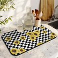 thumbnail image 3 of Washable Rubber Sunflower Cute Floral Dish Drying Mats for Kitchen Counter Home Large Coffee Bar Pad Accessories and Decor for Utensils Stemware 19.5''x12'', 3 of 7