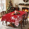thumbnail image 3 of Nanqianyi Snowflake Christmas Red Tablecloth,Waterproof Stain Resistant Holiday Table Cover,52x70 Inch, 3 of 7