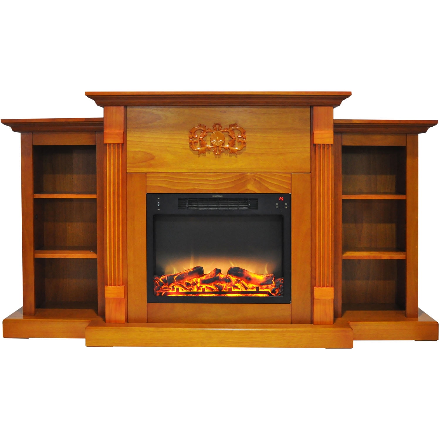 Cambridge Sanoma Electric Fireplace Heater with 72" Bookshelf Mantel