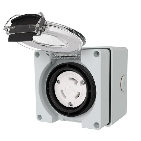 30 Amp Weatherproof Locking Female Plug Adapter for Generators and Welders