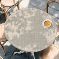 thumbnail image 4 of Round Table Cover 45-54 Inch Beige Waterproof Reusable Table Cloth Round Fitted Vinyl Tablecloth with Elastic Edged for Parties Outdoors, Rustic Farmhouse Solid Color, 4 of 9
