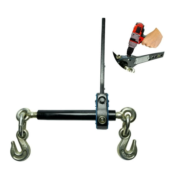 5/16" - 3/8" Torque Drive Load Binder with Heavy-Duty Grab Hooks 6,600 lbs WLL - Tie Down Hauling Chain Speed Binders for Flatbed Truck Trailer
