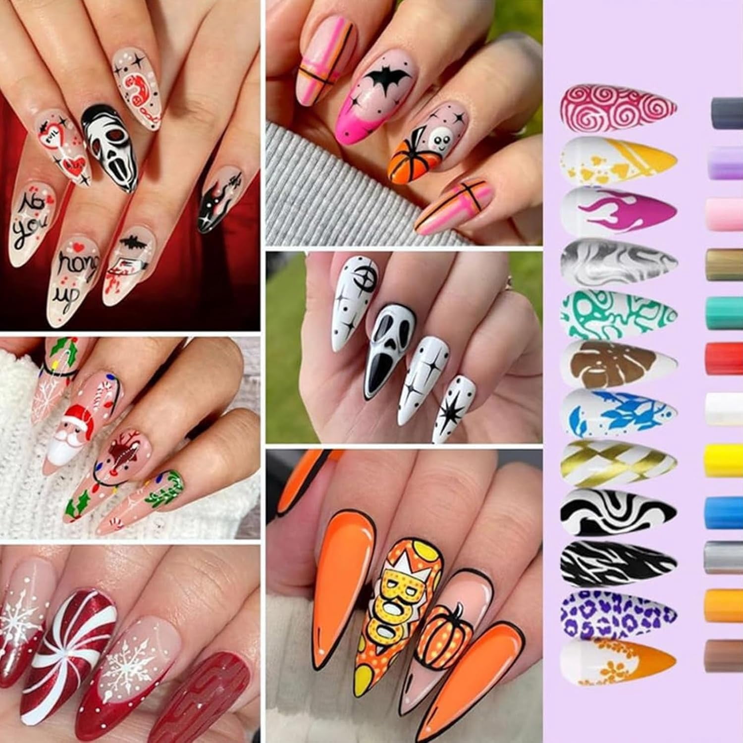 12 Colors Nail Art Pens Set,0.5mm/0.01in Fine Metal Tip,Quick-Dry Water-Based Pigment for Strong Coverage,Non-Toxic & Safe for DIY Gel Nail Design Drawing & Painting
