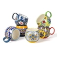 thumbnail image 1 of Tazas de porcelana HENXFEN LEAD Boho, 20 onzas, juego de 6, 1 of 6
