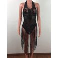 thumbnail image 2 of Women's Sexy Bathing Suit Crochet Tassel Bikini Cover Up Swimwear Summer Beach Dress, Black, One Size, 2 of 4