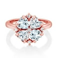 thumbnail image 2 of Gem Stone King 18K Rose Gold Plated Silver Sky Blue Aquamarine and White Moissanite Ring for Women (1.75 Cttw, Heart Shape 5MM, Gemstone March Birthstone, Size 7), 2 of 3
