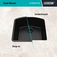 thumbnail image 3 of 23" x 21" Quartz Kitchen Sink, Single Bowl Sink, D-Shaped Sink, Drop-in Sink, Undermount Sink, Granite Kitchen Sink, Galaxy Black Kitchen Sink by Lexicon Platinum LP-2321D-K-SO, 3 of 10