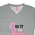 thumbnail image 4 of Breast Cancer "In It To Win It" Gray Nightshirt (Medium), 4 of 4
