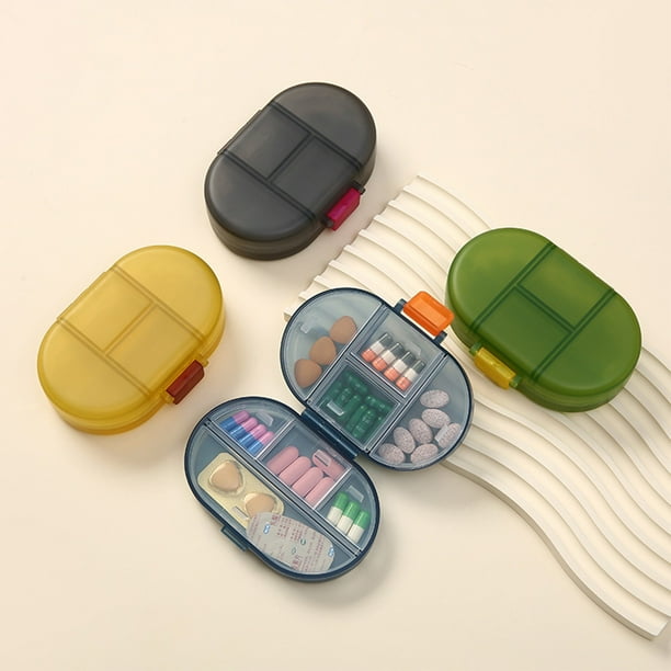 Xihbxyly Caja Organizadora de Vitaminas con 8 Compartimentos, Sellada y a Prueba de Humedad, Portátil y Compacta, Fácil de Transportar, Ideal para Viajes y El Hogar, Tamaño 11 X 8 X 3 Cm.