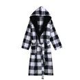thumbnail image 2 of Women's Solid Color Long Sleeve Plush Bathrobe - Winter Warm Homewear, Black, One Size, 2 of 5