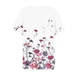 thumbnail image 4 of Nrmvnmi Women Short Sleeve Floral Prints Tops 2024 Summer Fashion T Shirt Casual V Neck Pullover Button Plus Size Blouse Tees Mothers Day Gifts, 4 of 5