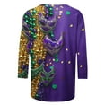 thumbnail image 2 of TaTaai Women's 3/4 Sleeve Carnival Printed Blouse, Round Neck Casual Top, Soft Fabric for Daily Home Work Casual Occasions Gift, 2 of 5