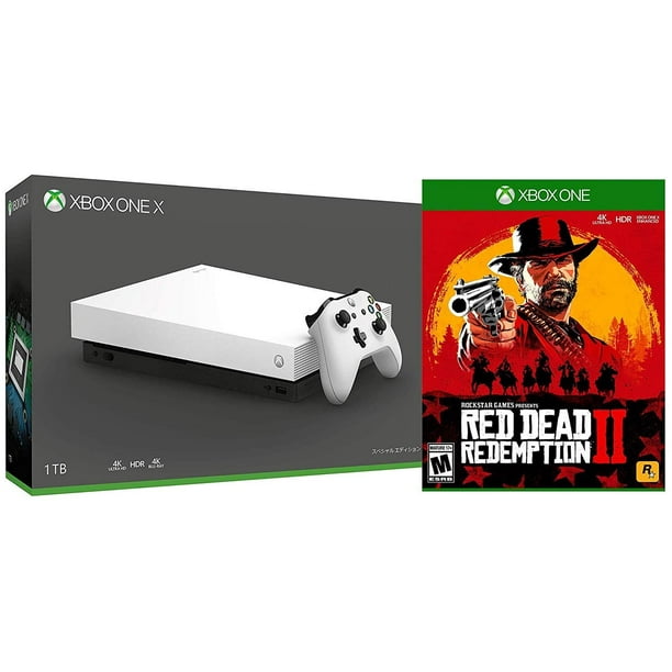Syndicate som resultat Mary Microsoft Xbox One X White Special Edition RDR2 Bundle: Xbox One X Enhanced Red  Dead Redemption 2 and Limited White Edition Xbox One X 1TB 4K HDR Gaming  Console - Walmart.com