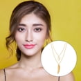 thumbnail image 4 of yingyy Chain Necklace Leaves Adjustable Multi-layer Chokers Leaf Exaggerated Hanging Layered Necklaces Daily Wear Accessories Gold 1Set, 4 of 6