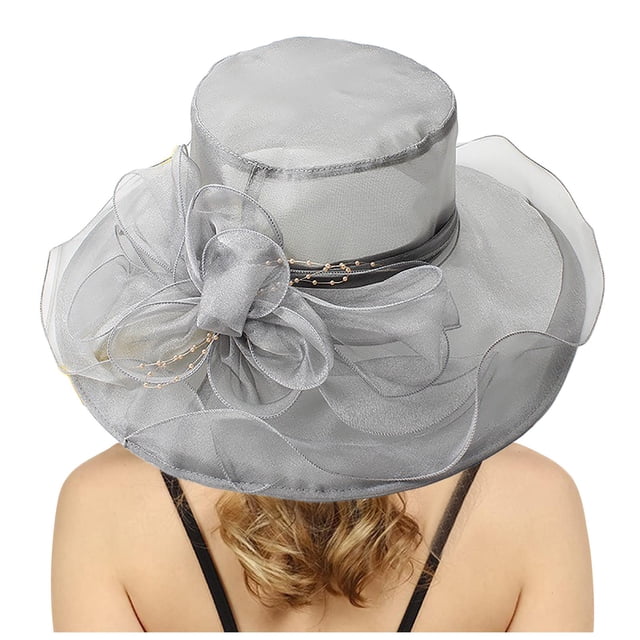 WEIYLL Chapeau de Soleil pour Femmes Robe Grand Ombre Fleur Douche Nuptiale Plage Protection Solaire Couvre-Chef