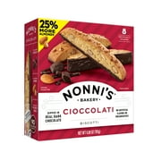 Nonni's, Cioccolati Biscotti, Dark Chocolate Almond Cookie, 6.8 oz (195g), 8 Count, Individually Wrapped and Ready to Eat
