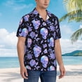 thumbnail image 5 of Daiia flower Skull crystal Hawaiian Shirt for Men Gentle Cotton Regular Short Sleeve Casual-XX-Large, 5 of 9