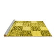 thumbnail image 2 of Ahgly Company Machine Washable Indoor Round Checkered Yellow Modern Area Rugs, 8' Round, 2 of 4
