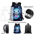 thumbnail image 4 of Yuyamidu Blue Axolotl Kids School Backpack Set, 4 Pieces with Lunch Bag, Pencil Case and Water Bottle Carrier, Large Capacity Backpack for Elementary, Middle School and Travel, 4 of 7