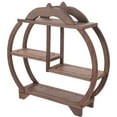 thumbnail image 1 of DEEPCRAFF Coffee Colored Wood Curio Storage Rack Antique Display Stand with Vintage Style, 1 of 6